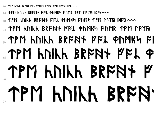 Olde Britannian font waterfall